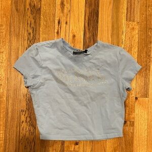 NWOT Von Dutch Rhinestone Crop Top